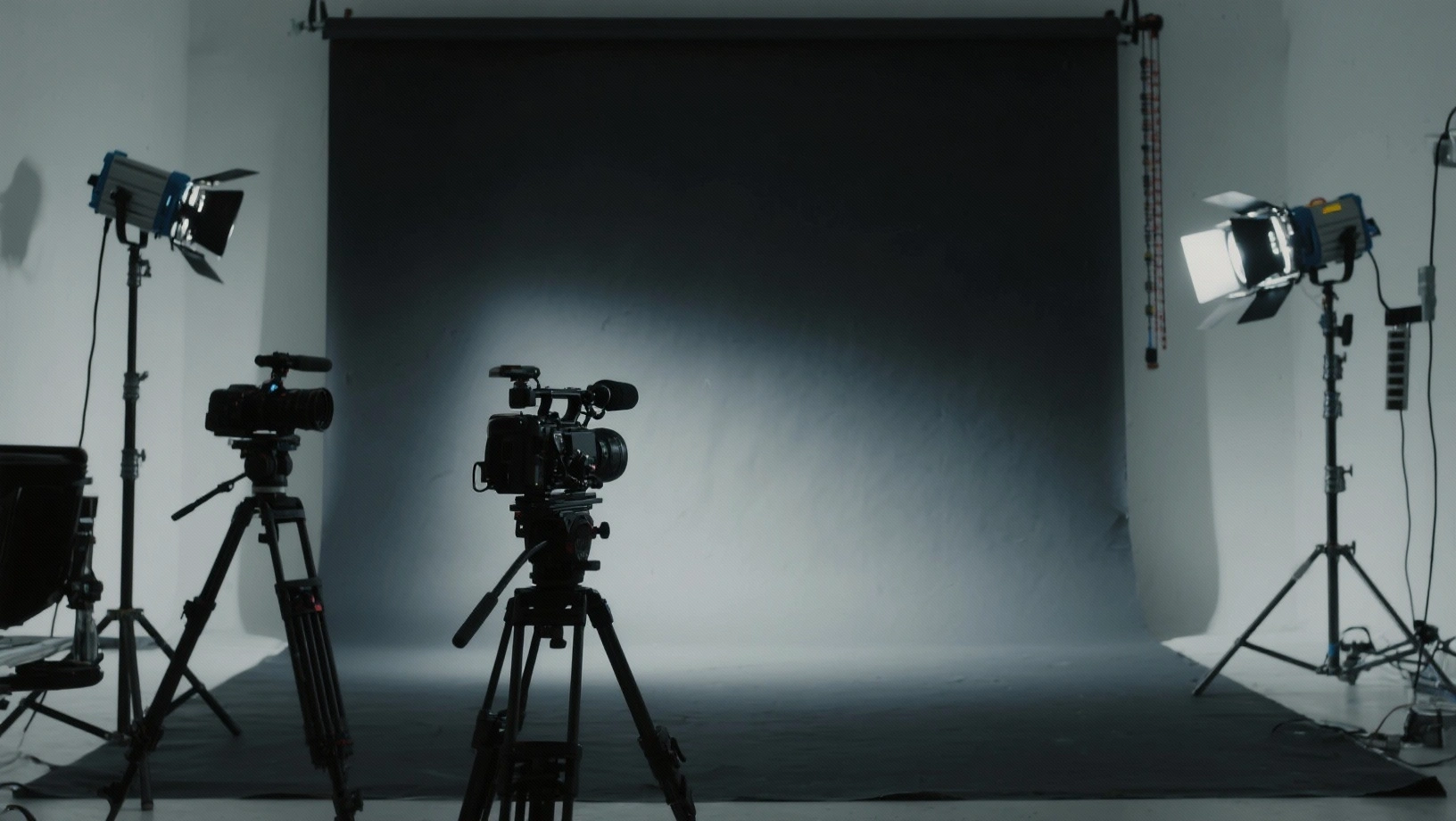 Photo and video studio setup with cameras and lighting