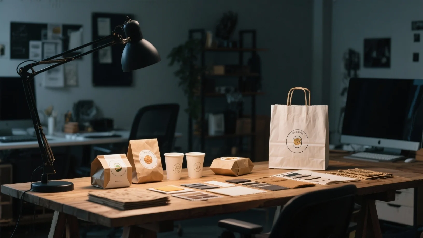 Restaurant takeaway packaging studio scene