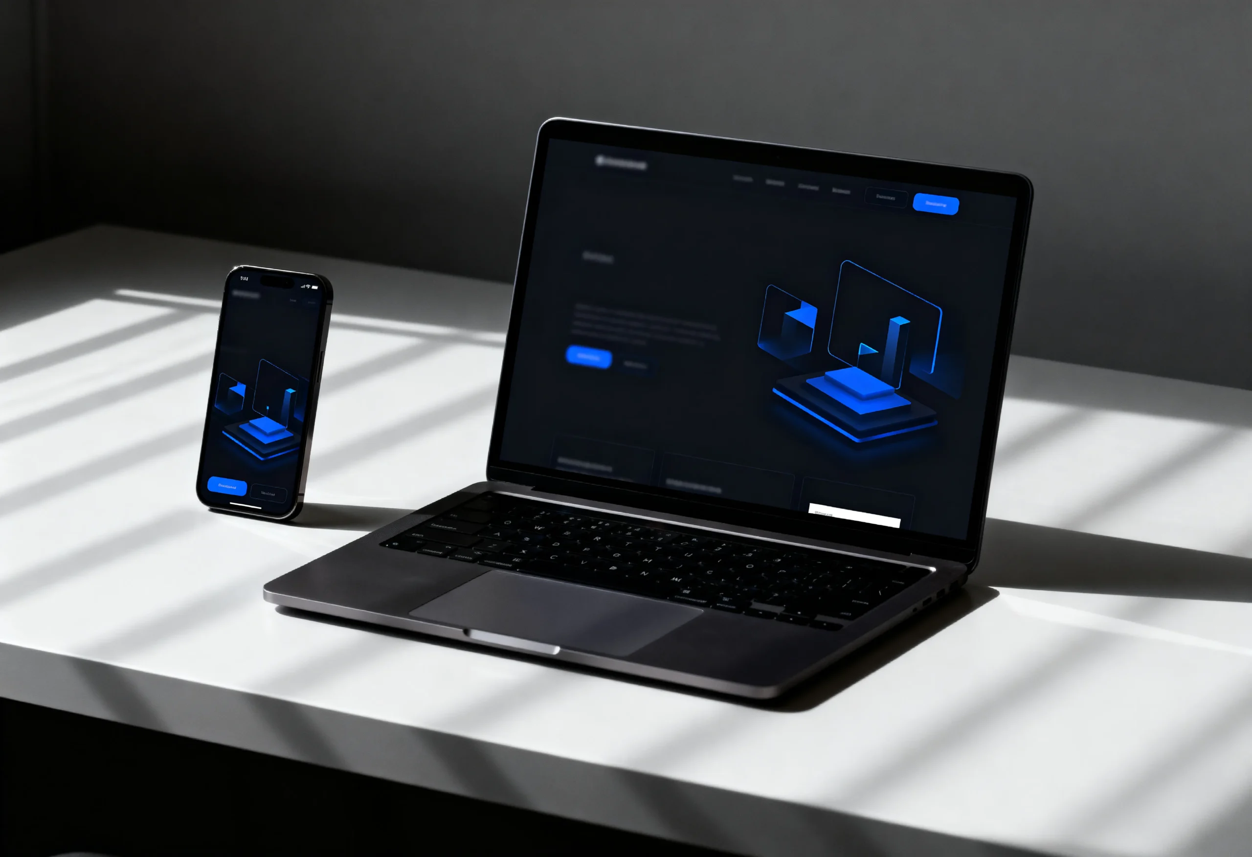 Ecommerce store design on a laptop and a phone